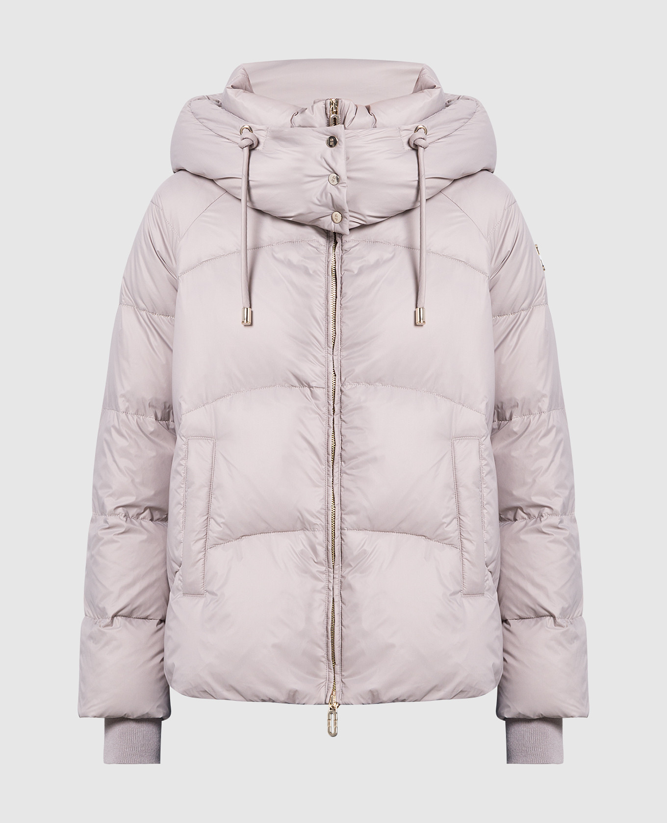 Beige down jacket with logo stilnology