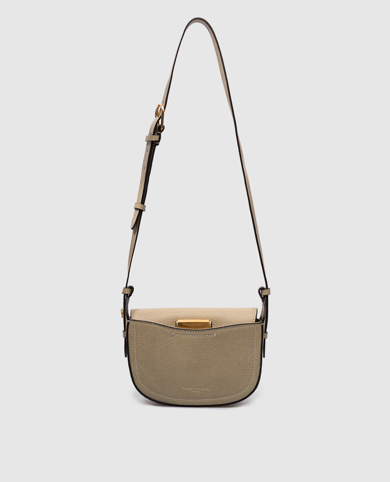 

Sandy logo saddle bag in green leather Gianni Chiarini