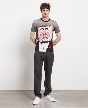 Dolce&Gabbana Gray t-shirt with a print G8IA8THH7E5