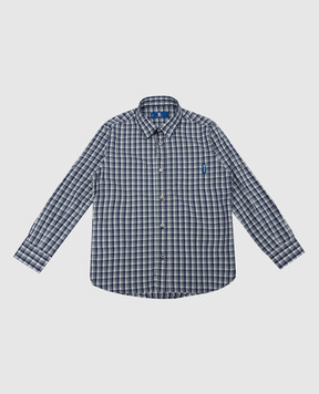 Stefano Ricci Children's blue checked shirt YUC6400010LJ1607
