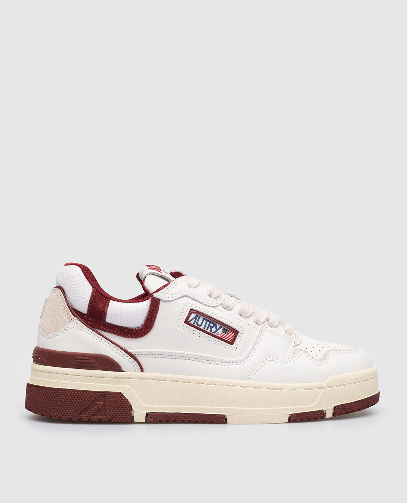 

White leather sneakers with logo AUTRY, Белый