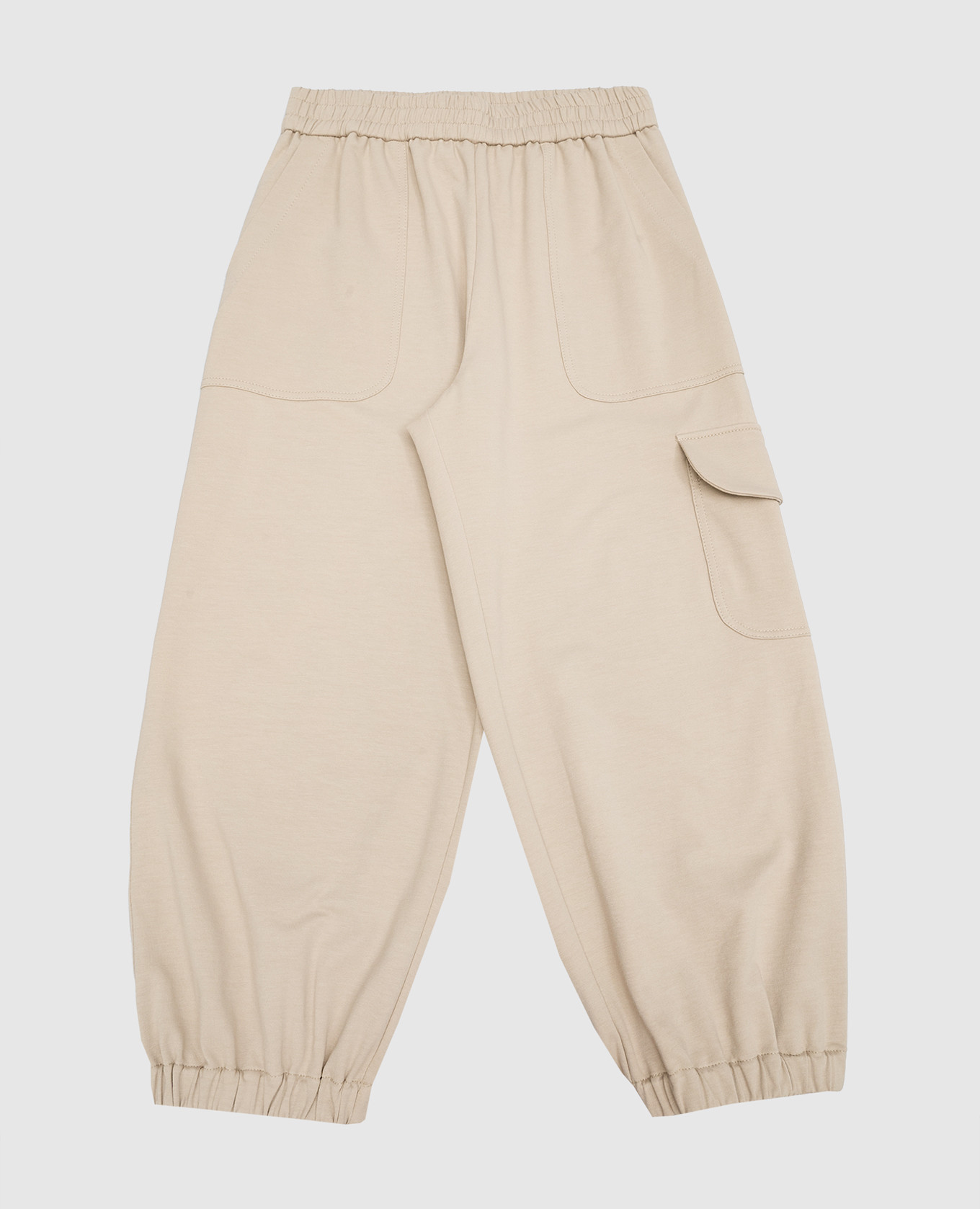 Children's beige joggers brunello cucinelli