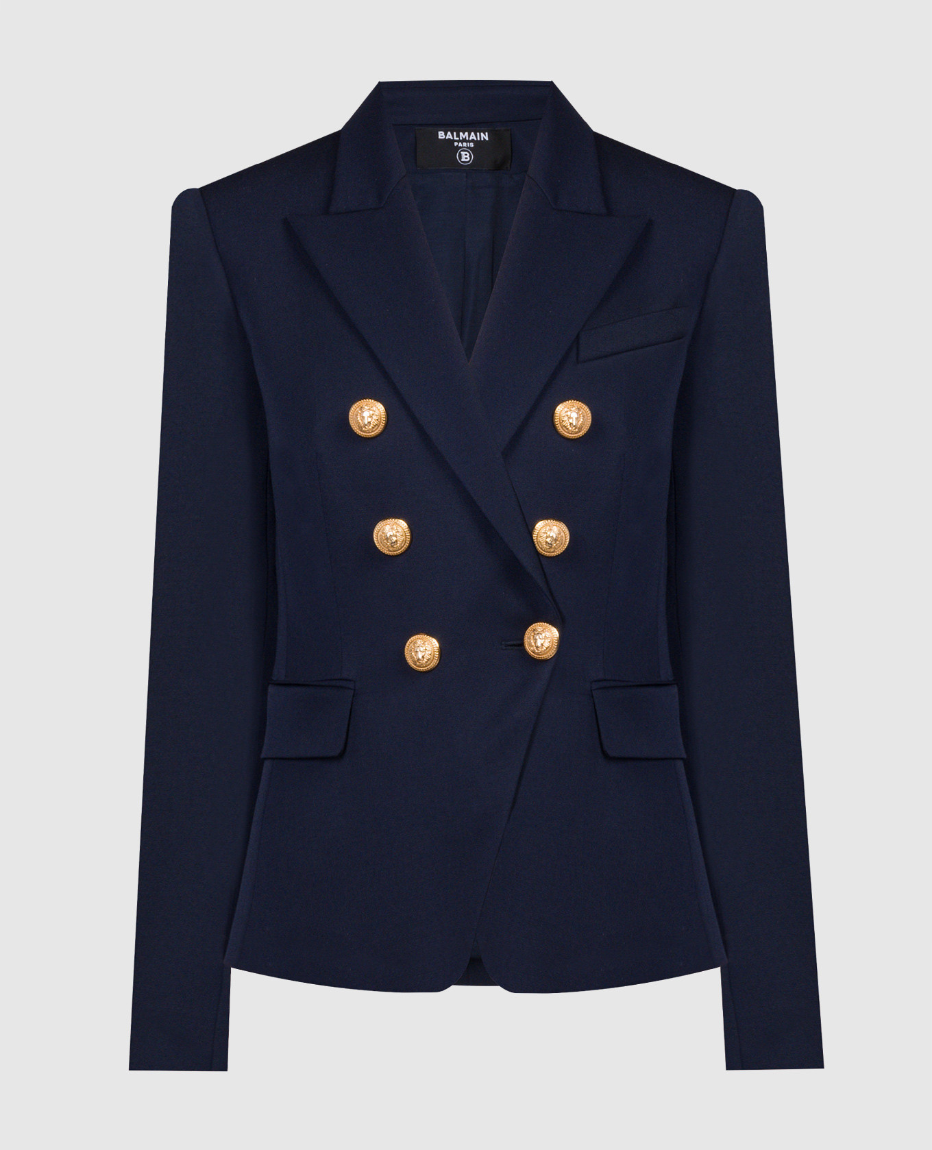 

Blue double-breasted woolen jacket Balmain, Синий