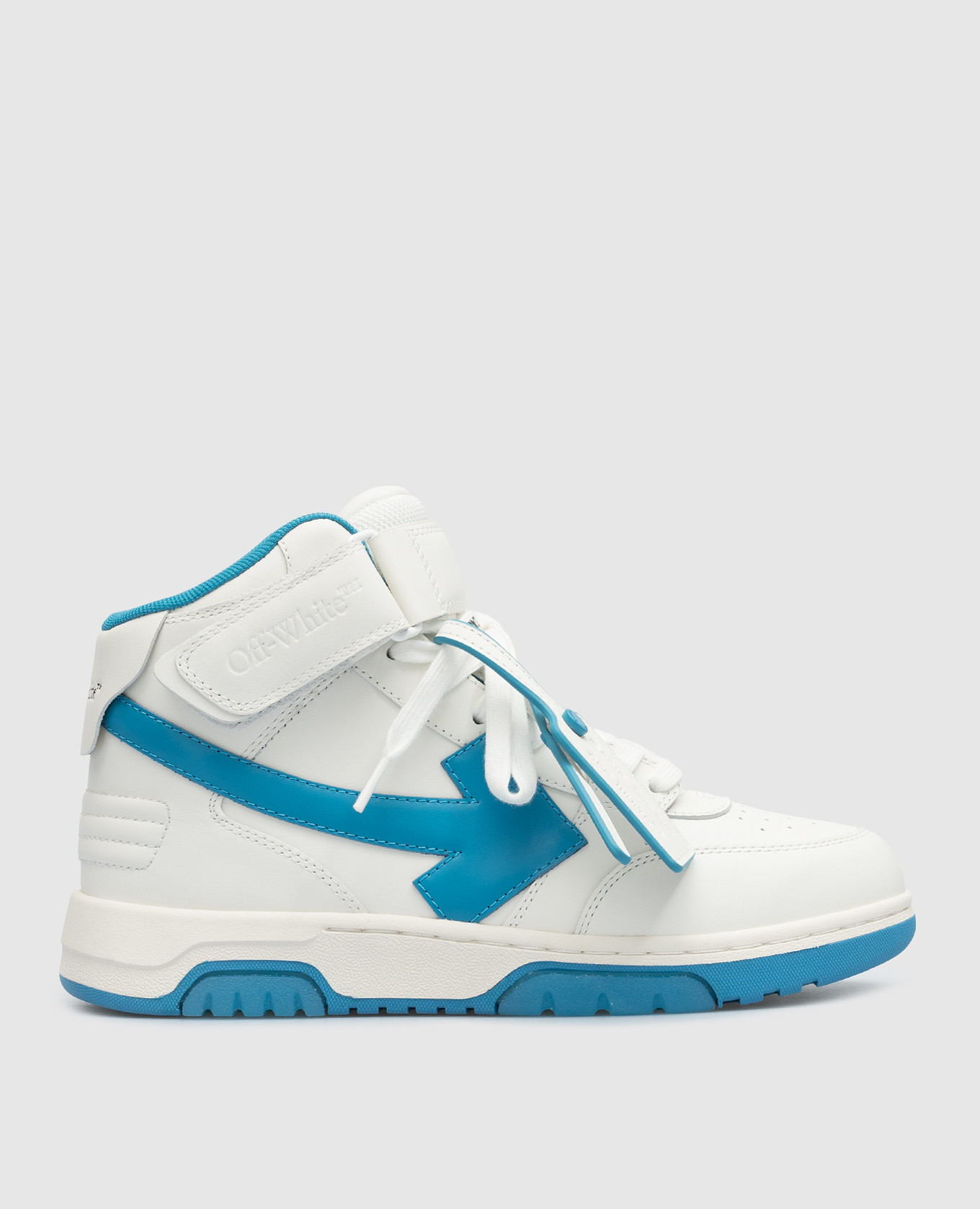 Out of office white leather high top with off-white