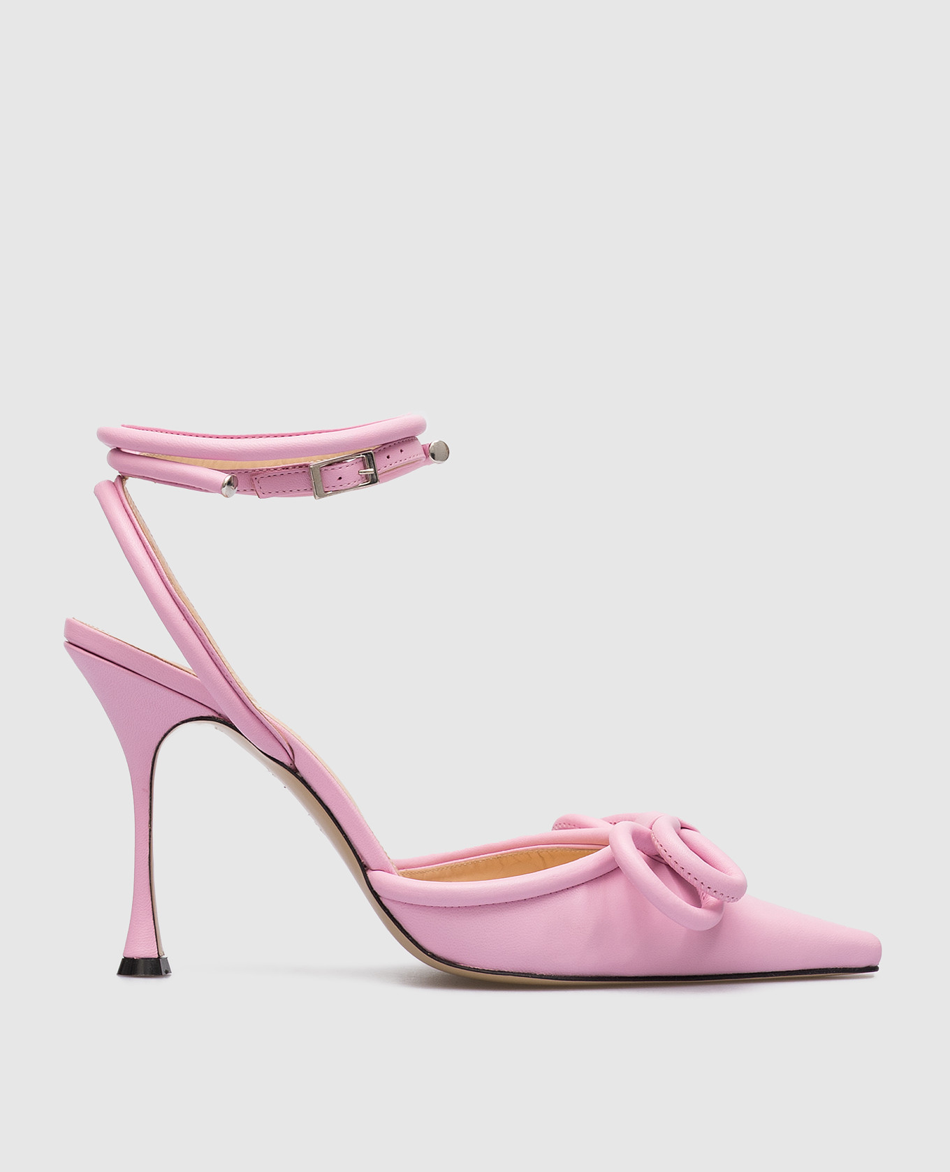 

Double Bow pink leather slingbacks with a bow Mach&Mach