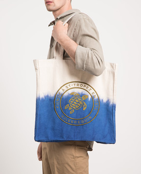 Vilebrequin Babel blue beach bag with tie-dye effect BBLH3105