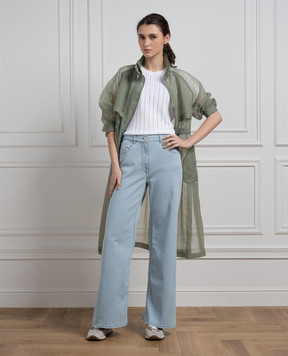 Peserico Blue flared jeans with logo P04756L25R