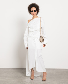 Off-White White dress-shirt of asymmetric cut OWDB466S23FAB001