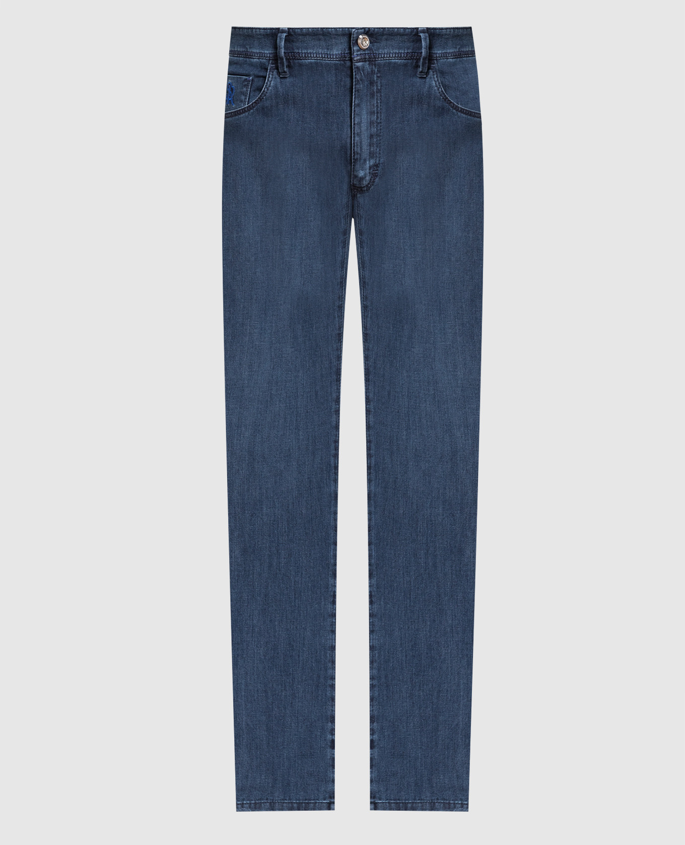 

Blue jeans with logo embroidery Stefano Ricci