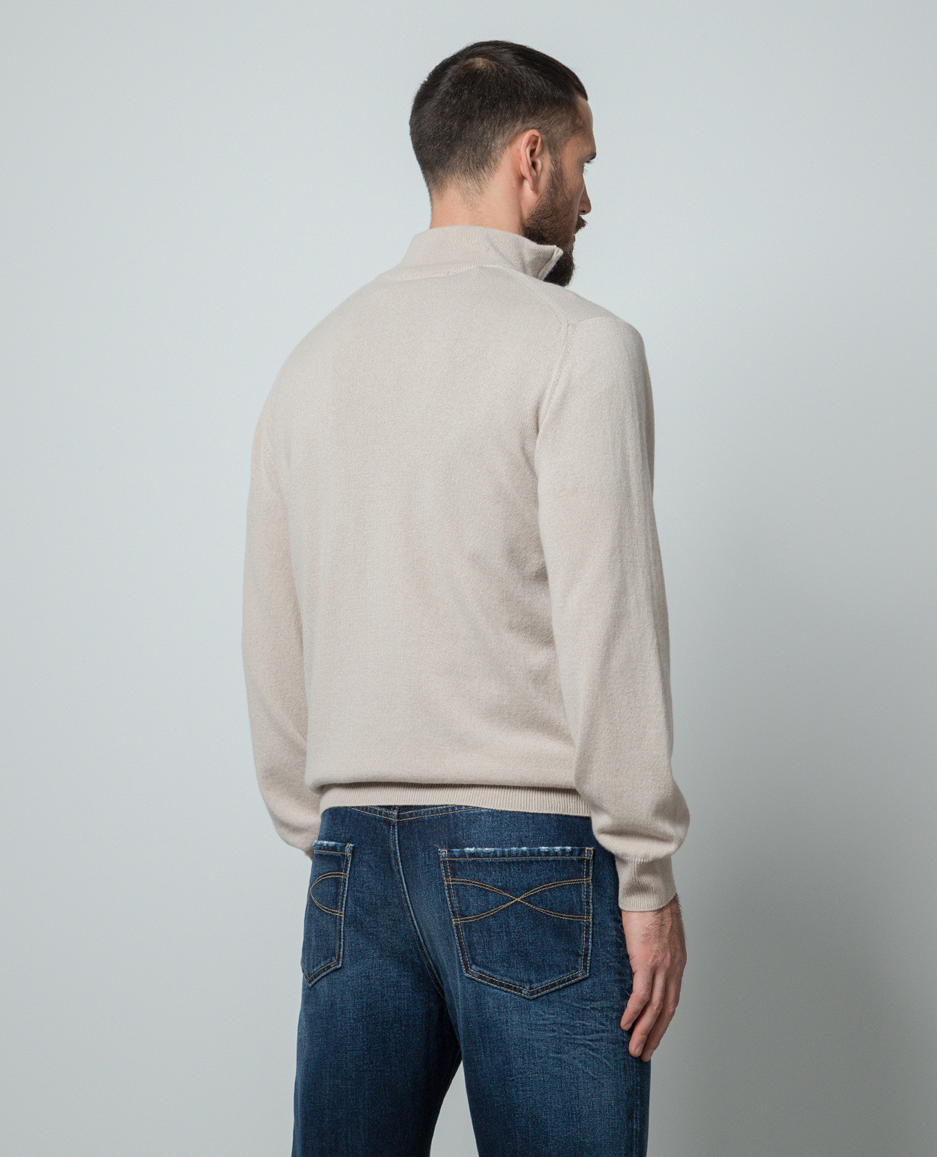 Beige cashmere jumper with zipper Cashmere&Whiskey 4