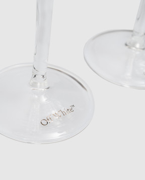 Off-White Set of glasses with the quote Sip Carefully OHZK040G23GLA001