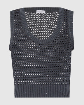 Brunello Cucinelli Gray top with sequins MDV796800