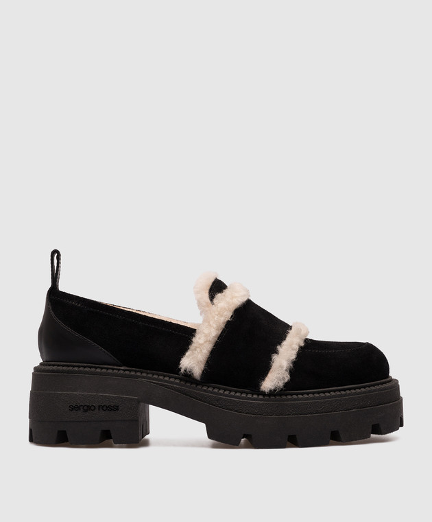 Sergio Rossi Loafers in Black Suede Sergio Rossi Mermaid Loafers | Black | FARFETCH main image 2