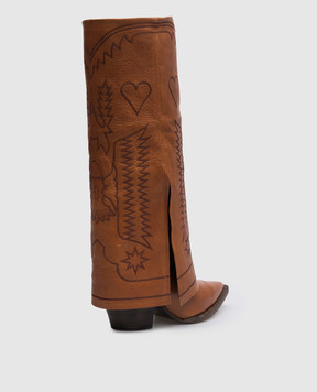 Filles a Papa Brown leather boots DALLASHIGH