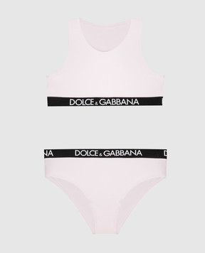 Dolce&Gabbana Children's pink top and panty set L5J713FUGNE