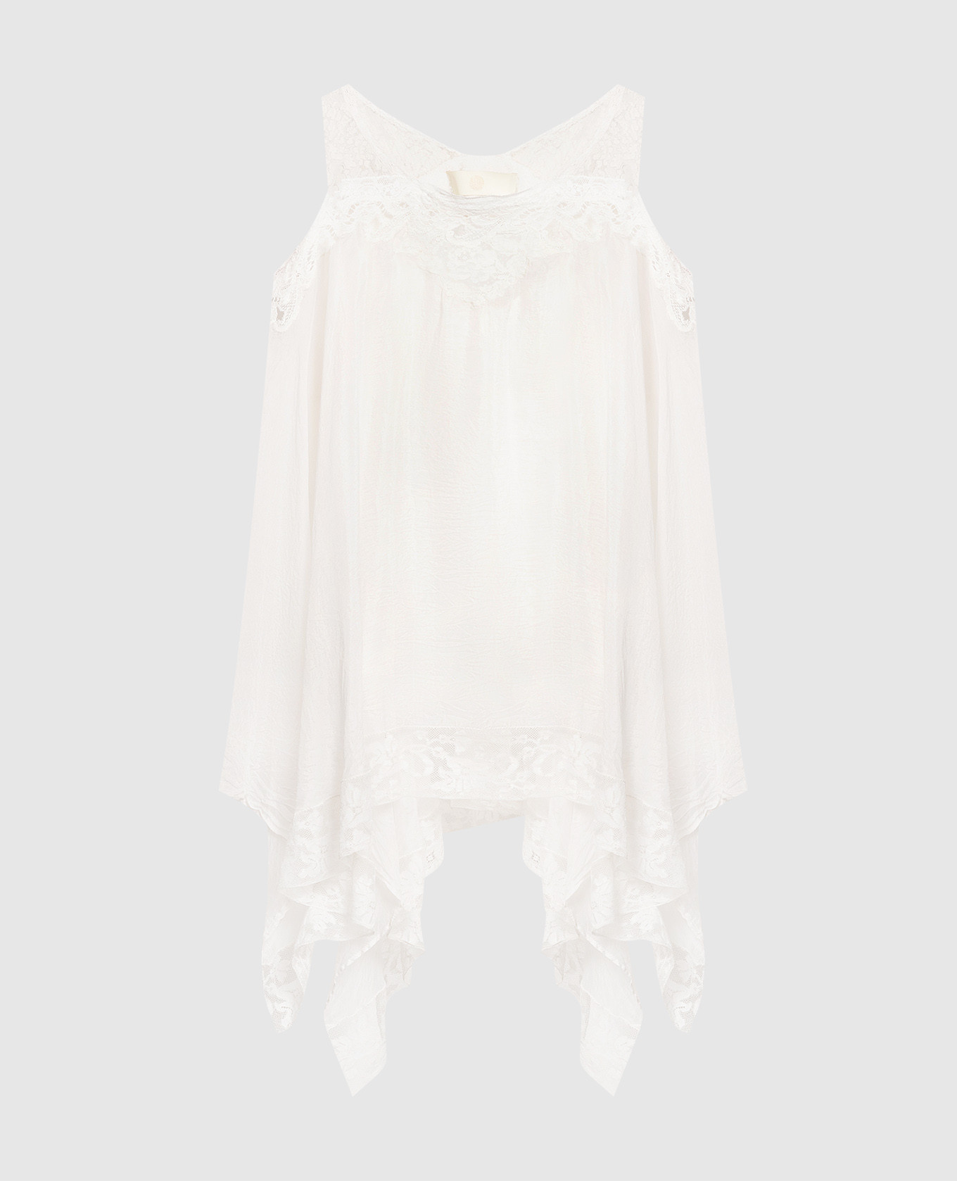 

White top with silk lace Marc Le Bihan
