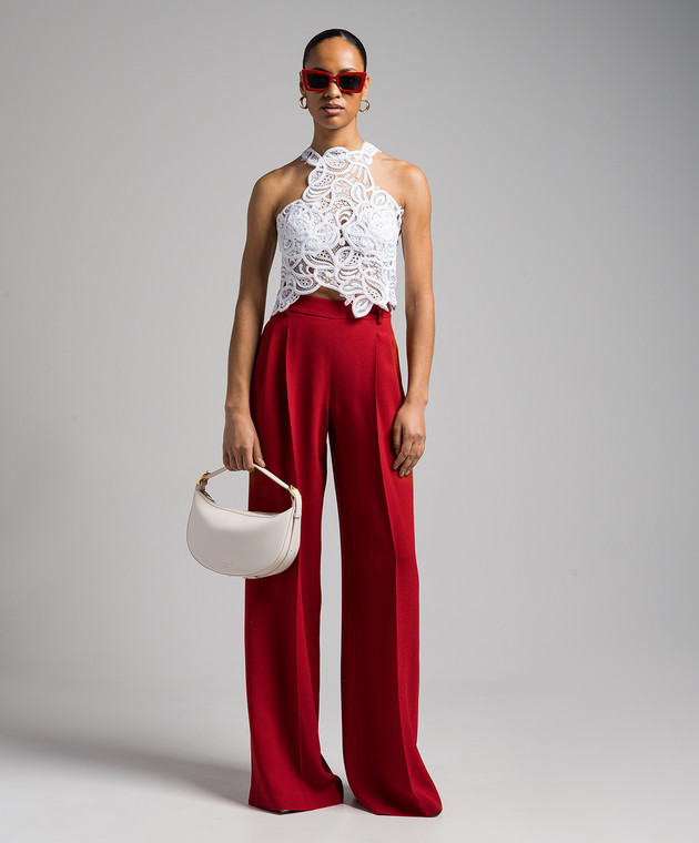 Ermanno Scervino - White openwork lace top D442L308BXI