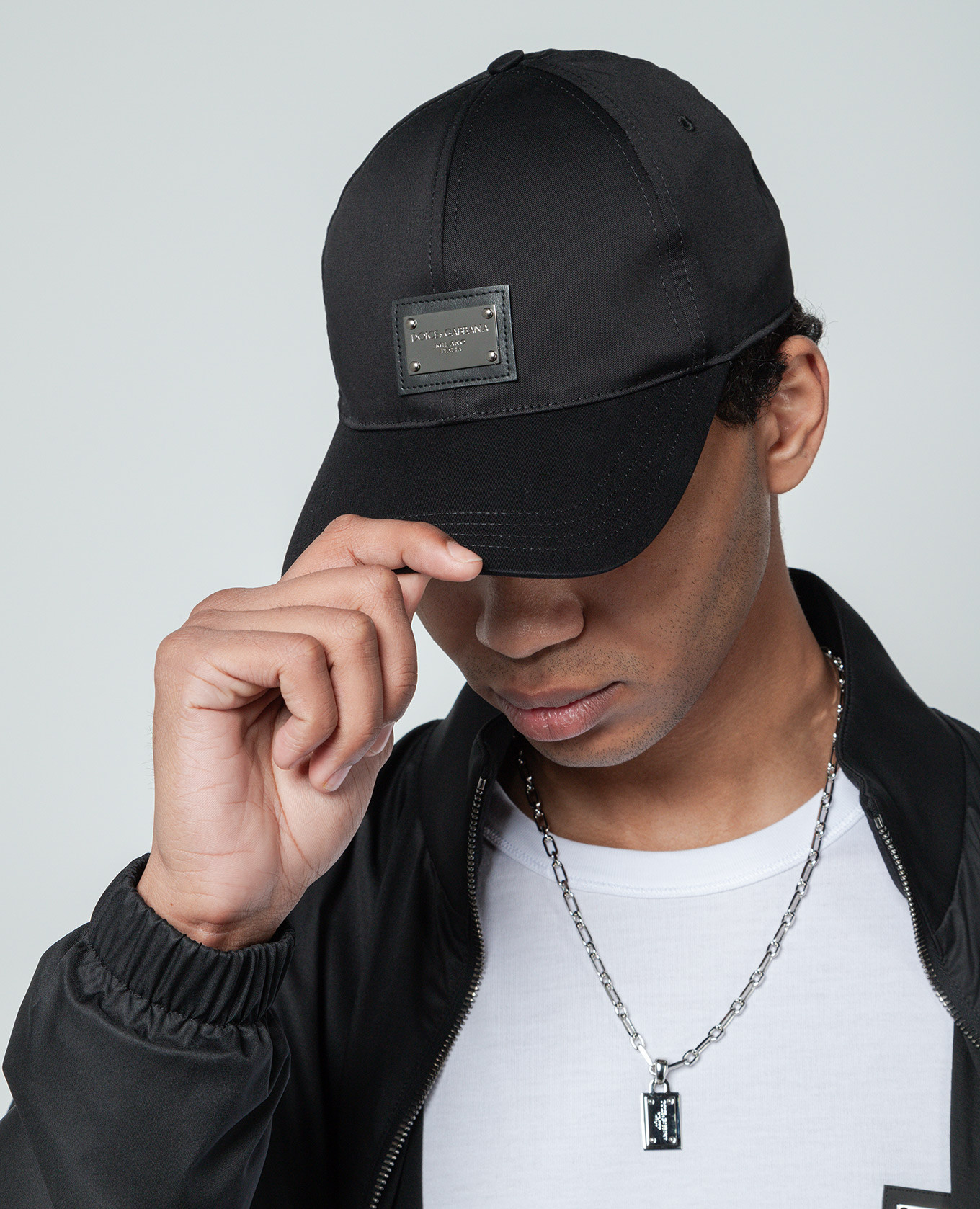 

Black cap with logo patch Dolce&Gabbana