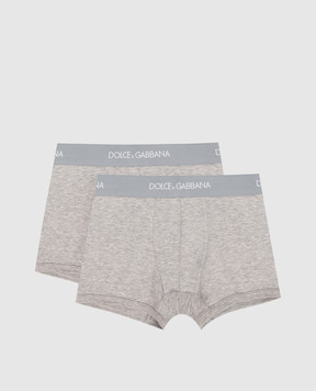 Dolce&Gabbana Children's set of gray hippie panties with a logo L4J701G7OCT