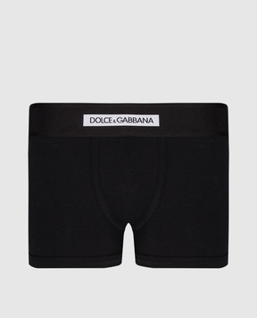 Dolce&Gabbana Black boxer briefs with a logo pattern M4F37JOUAIG
