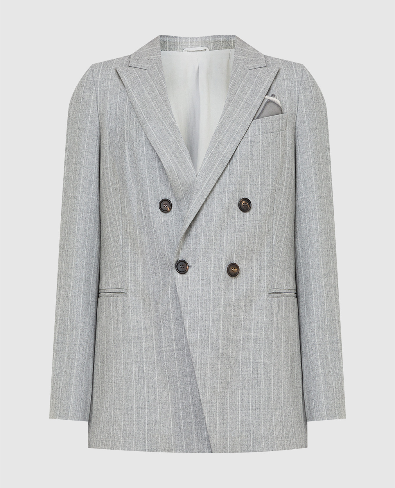 

Striped wool jacket Brunello Cucinelli, Серый