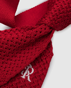 Stefano Ricci Children's red silk tie with logo embroidery YCRM2600SETA