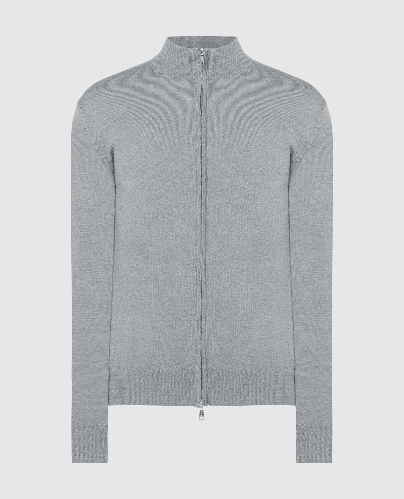 Gray merino wool cardigan cashmere&whiskey