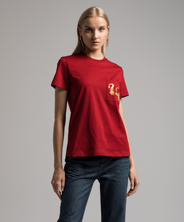 MAX MARA★W'S ELMO S/S T-SHIRT - ELMO 005 108508 Max Mara - Red Elmo t-shirt with logo embroidery ELMO - shop