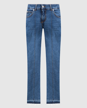 Alexander McQueen Blue jeans with logo patch 757110QMACH