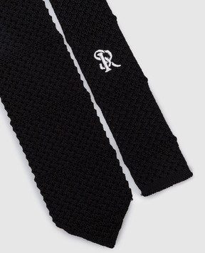 Stefano Ricci Children's black silk tie in a pattern YCRM2600SETA