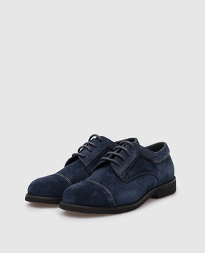 Stefano Ricci Kids Navy Suede Derbies YRU59CG887SDVTS