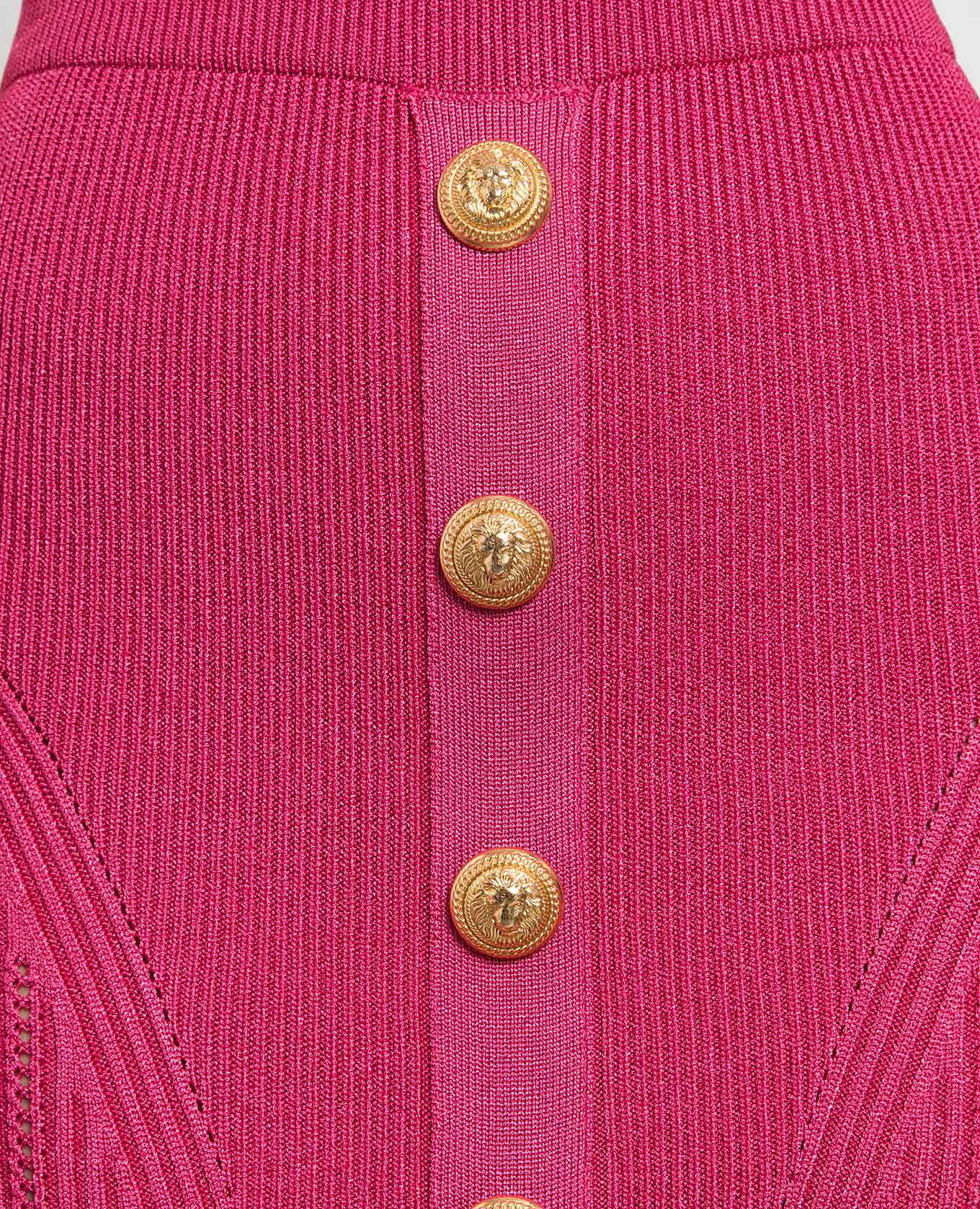 

Pink midi skirt with branded studs Balmain