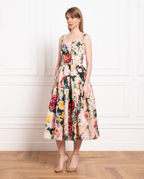 Dolce&Gabbana Floral printed silk midi dress F67N0THS10F