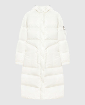 Ermanno Scervino White down jacket with monogram made of crystals D430A325BHXC