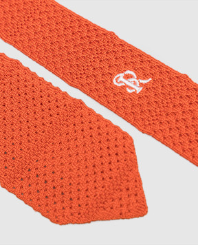 Stefano Ricci Children's orange silk tie YCRM2600SETA