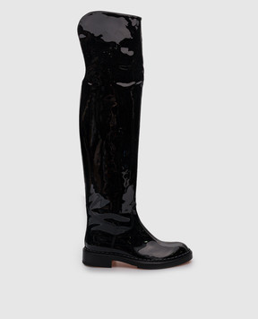 Santoni Black patent leather boots WSAL70563BJ2TVHD