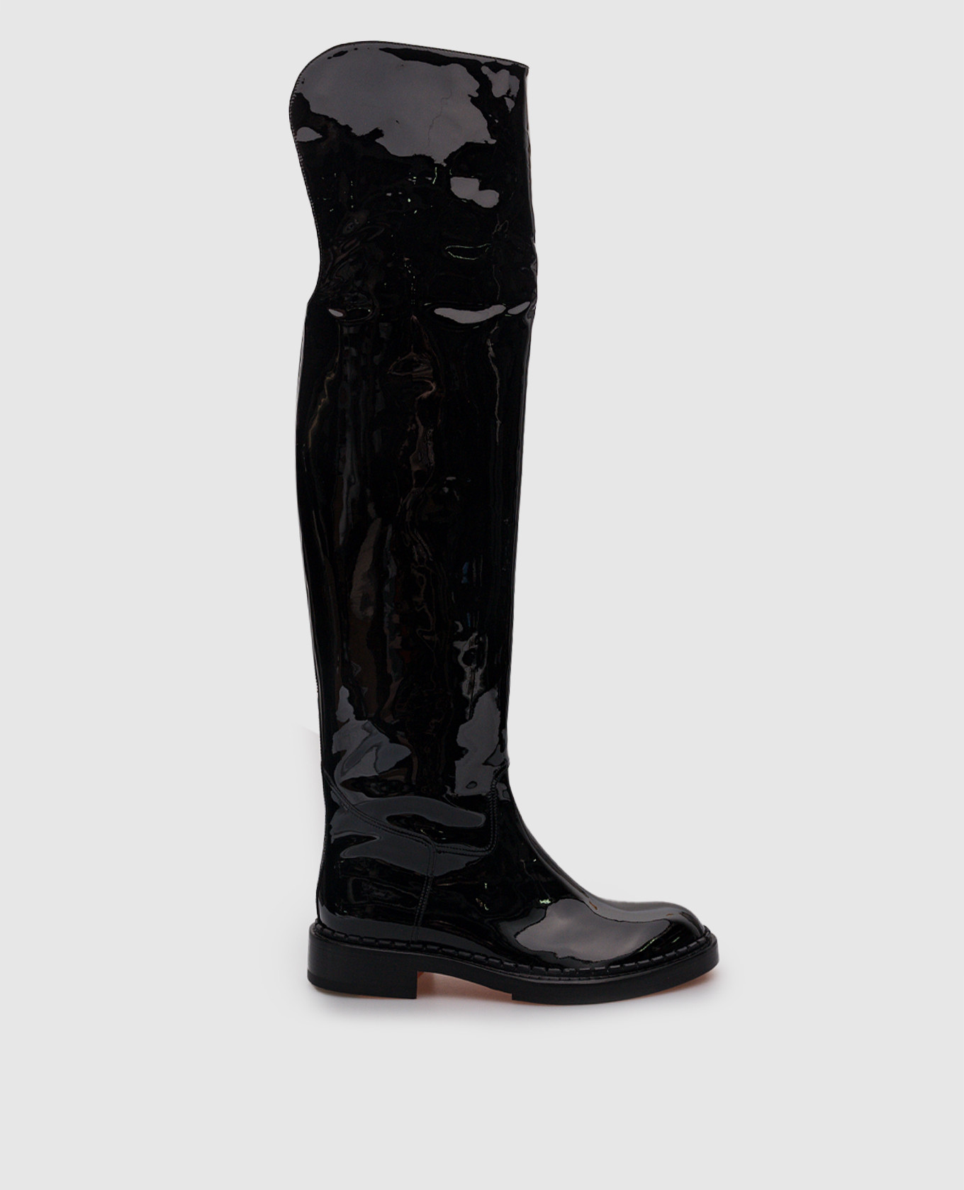 Black patent leather boots santoni