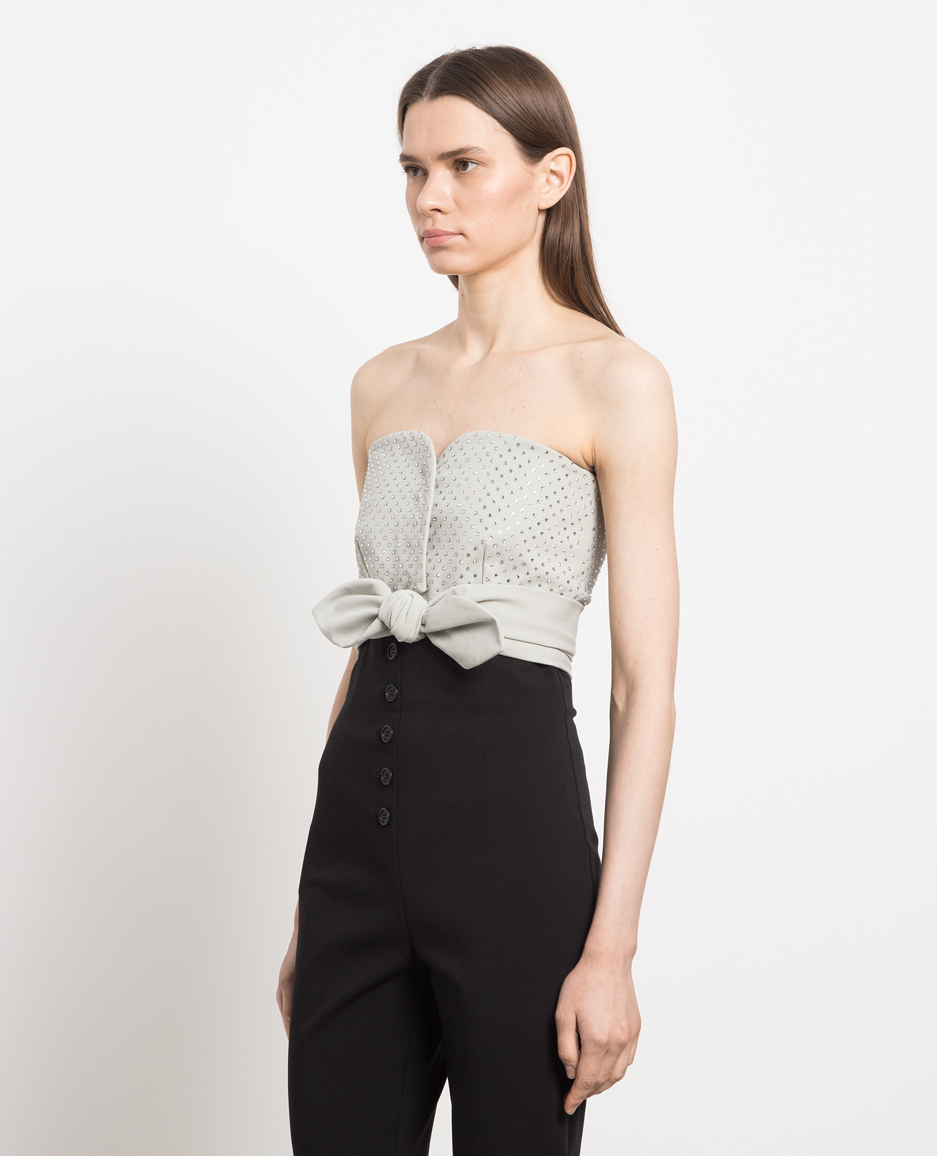 

Gray top with Swarovski crystals Philosophy di Lorenzo Serafini, Grey