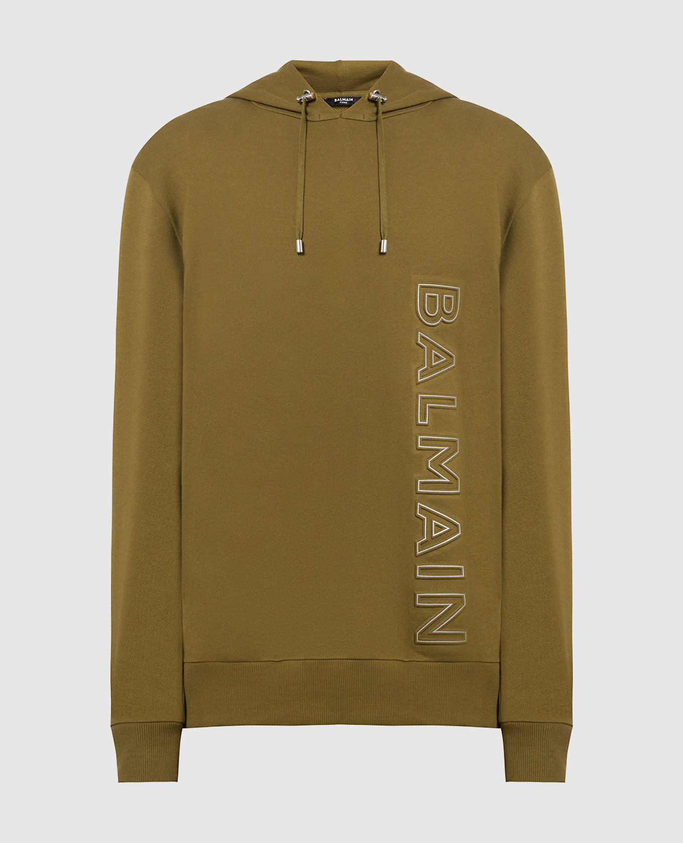 

Khaki hoodie with textured logo Balmain