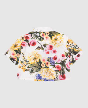 Dolce&Gabbana Children's white blouse in a floral print L56S10HS5Q56