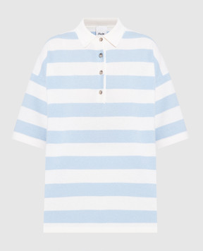 Allude Striped wool and cashmere polo shirt 23217134