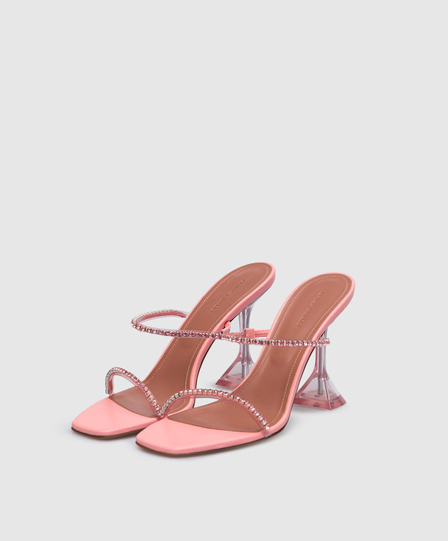 Amina Muaddi - Gilda pink sandals with crystals GILDAGLASSSLIPPER - shop  with Croatia delivery at Symbol