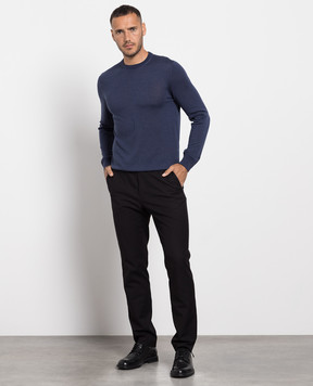 Cashmere&Whiskey Blue wool, silk and cashmere jumper MU8191318410R