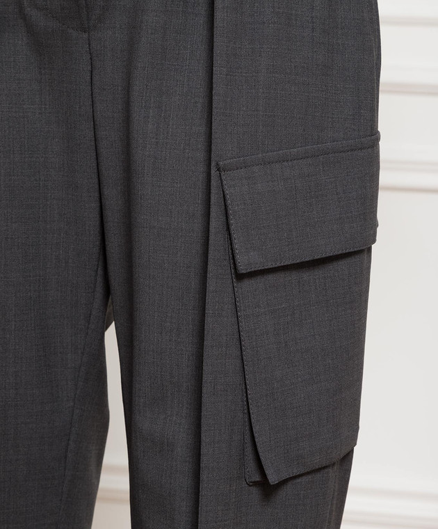 Pantalon Cargo Brunello Cucinelli Monili Gris - Laine Et Cachemire, Taille 4, Occasion Business/casual