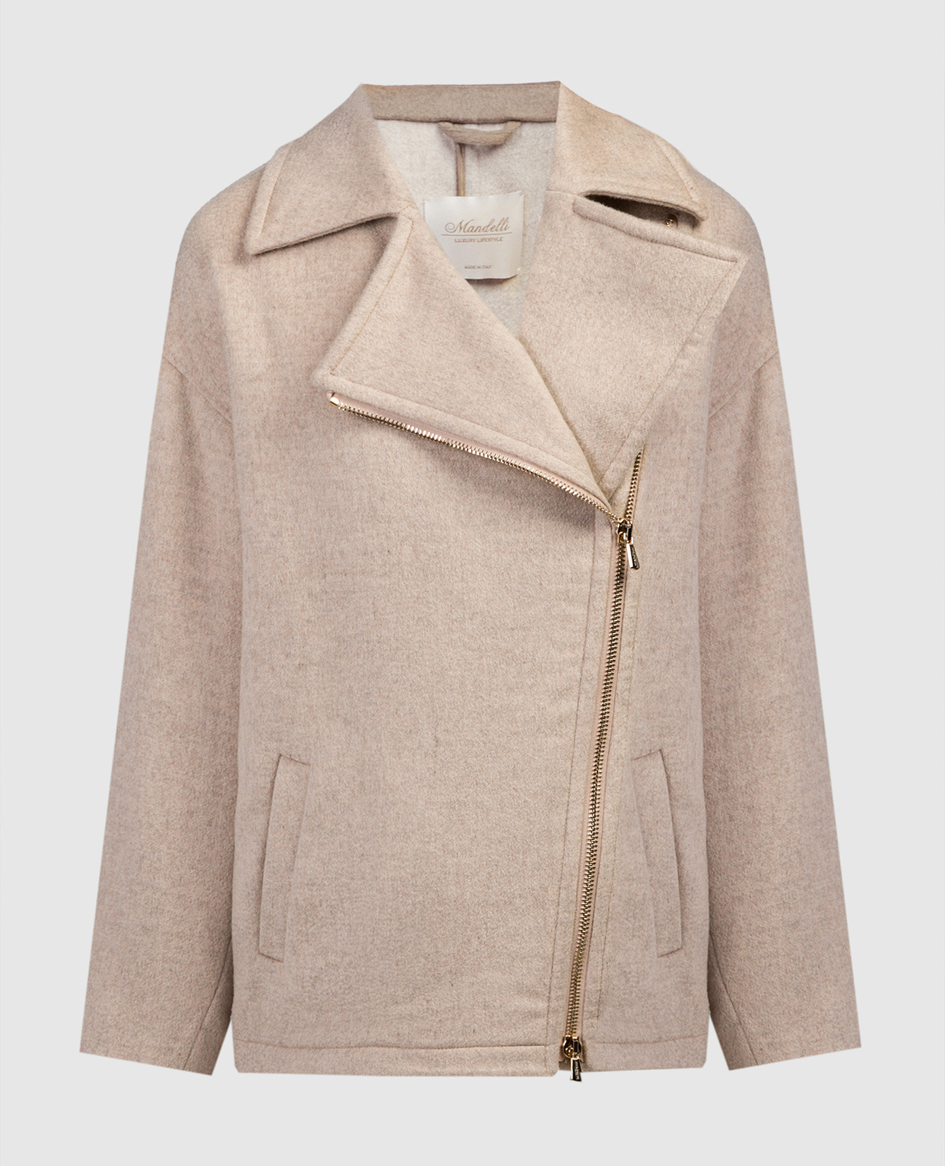 

Beige cashmere jacket Enrico Mandelli, Бежевый