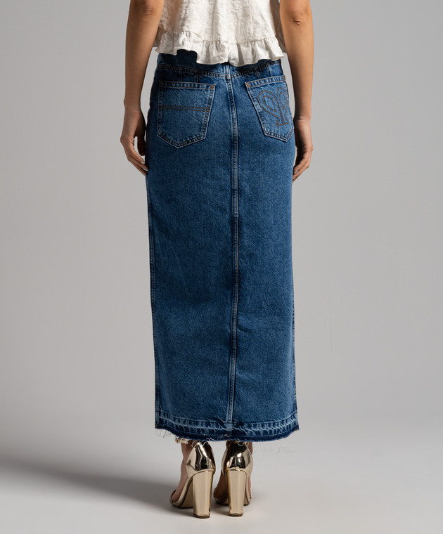 スカート PHILOSOPHY DI LORENZO SERAFINI Woman Skirt Blue 01040730 Philosophy di Lorenzo Serafini - Blue denim skirt with logo