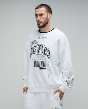 Dolce&Gabbana White sweatshirt with DGVIB3 print G9AQVTG7K3H