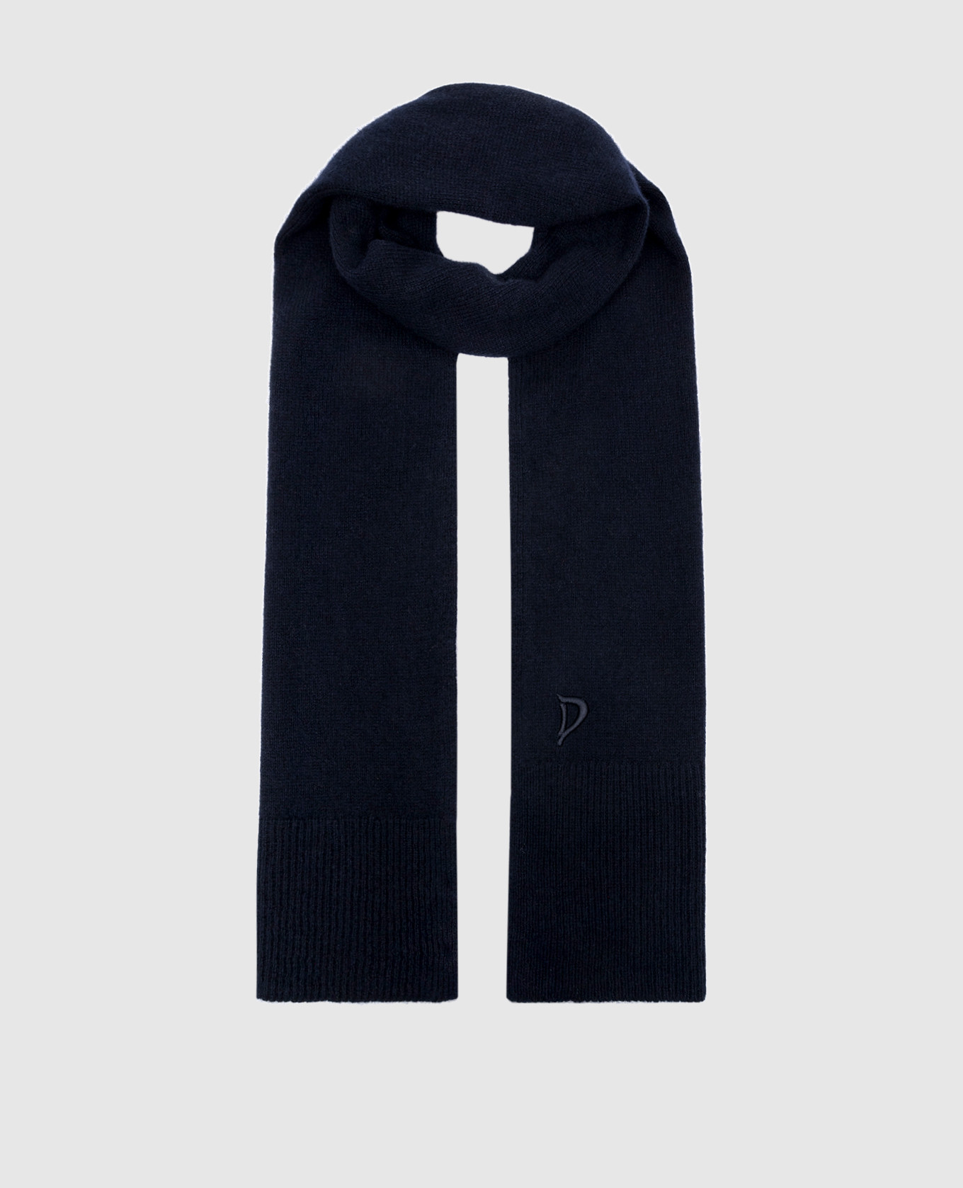 

Blue cashmere and wool scarf with logo Dondup, Синий
