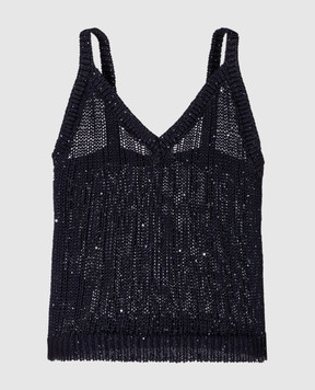 Peserico Blue top with sequins S98124F03