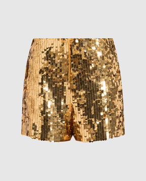 Carolina Herrera Gold shorts with sequins R2211N416SQH
